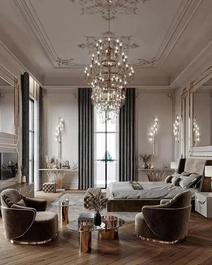 Luxury 5-Tier Crystal Rods Luxury Gala Chandelier-Nobipets