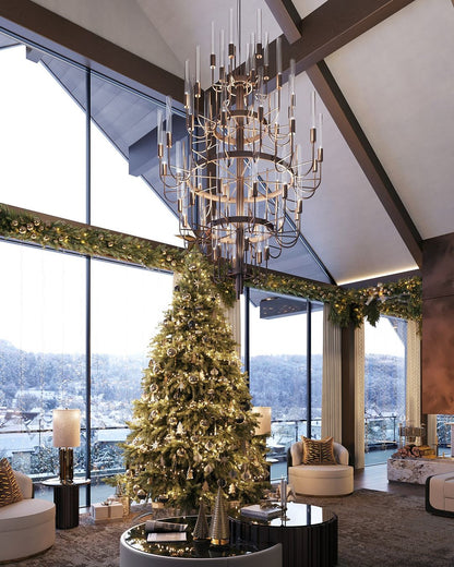 Luxury 5-Tier Crystal Rods Luxury Gala Chandelier-Nobipets