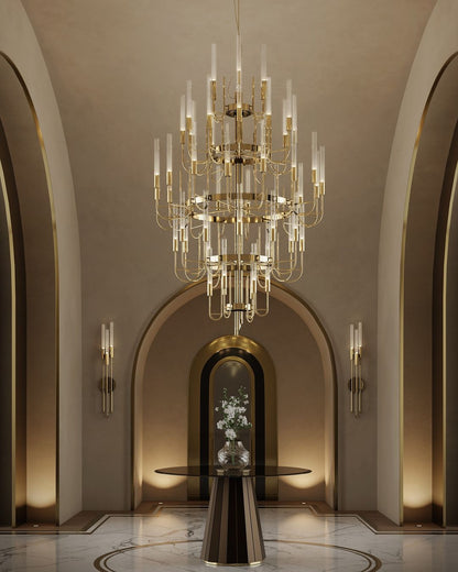 Luxury 5-Tier Crystal Rods Luxury Gala Chandelier-Nobipets