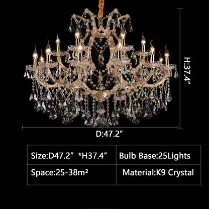 Luxury Atmospheric European Candle Crystal Chandelier Designer Creative for Hotel / Villa / Living Room-Nobipets