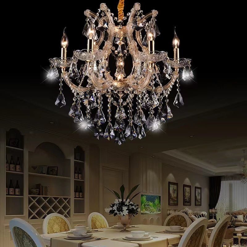 Luxury Atmospheric European Candle Crystal Chandelier Designer Creative for Hotel / Villa / Living Room-Nobipets