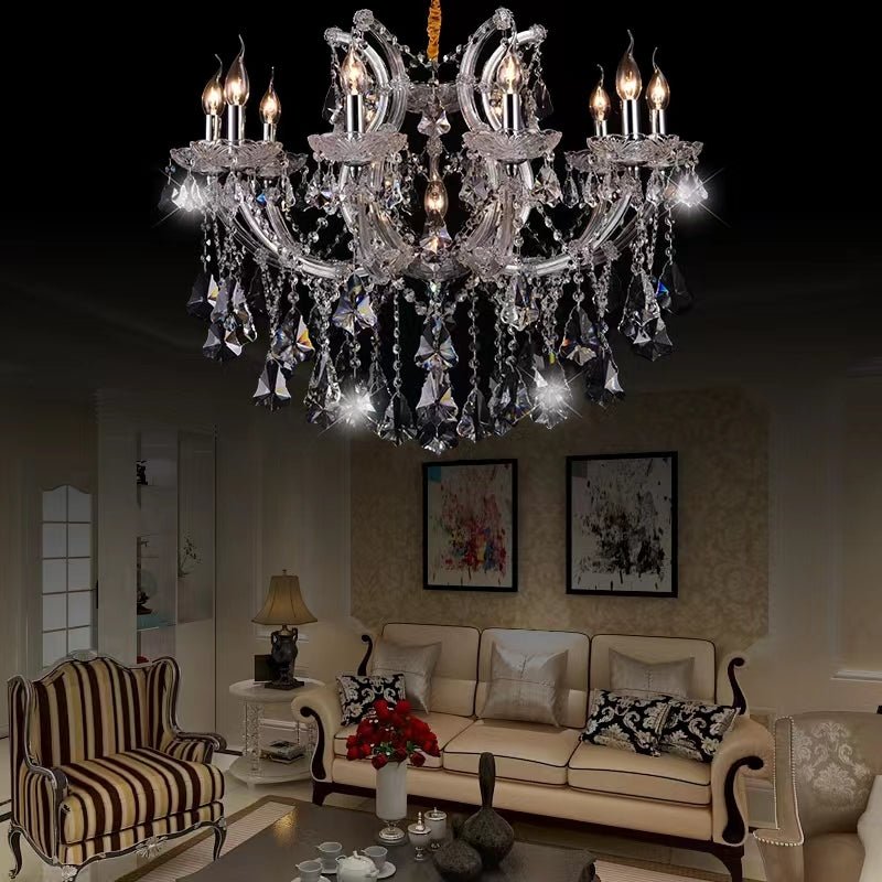 Luxury Atmospheric European Candle Crystal Chandelier Designer Creative for Hotel / Villa / Living Room-Nobipets