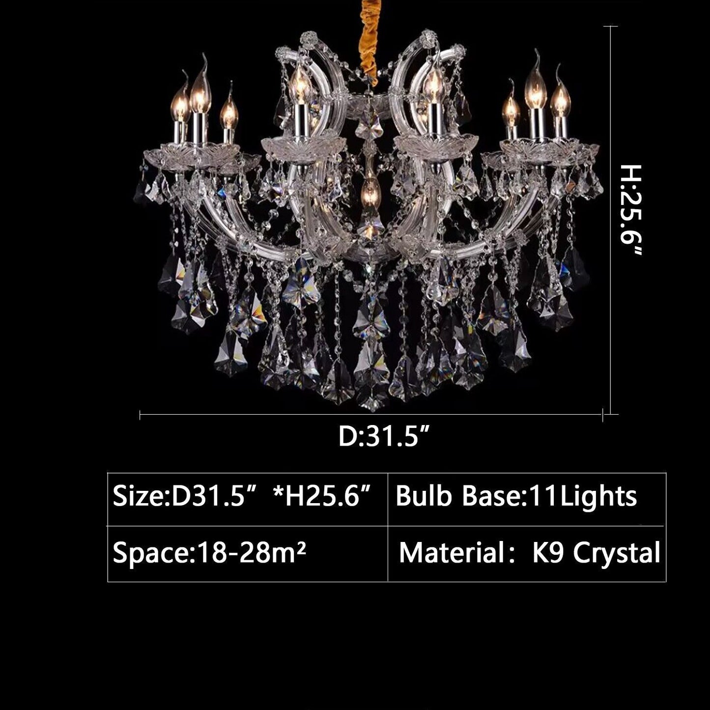 Luxury Atmospheric European Candle Crystal Chandelier Designer Creative for Hotel / Villa / Living Room-Nobipets