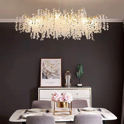 Luxury Branches Crystal Frosted Glass Chandelier Set for Living /Dining Room-Nobipets