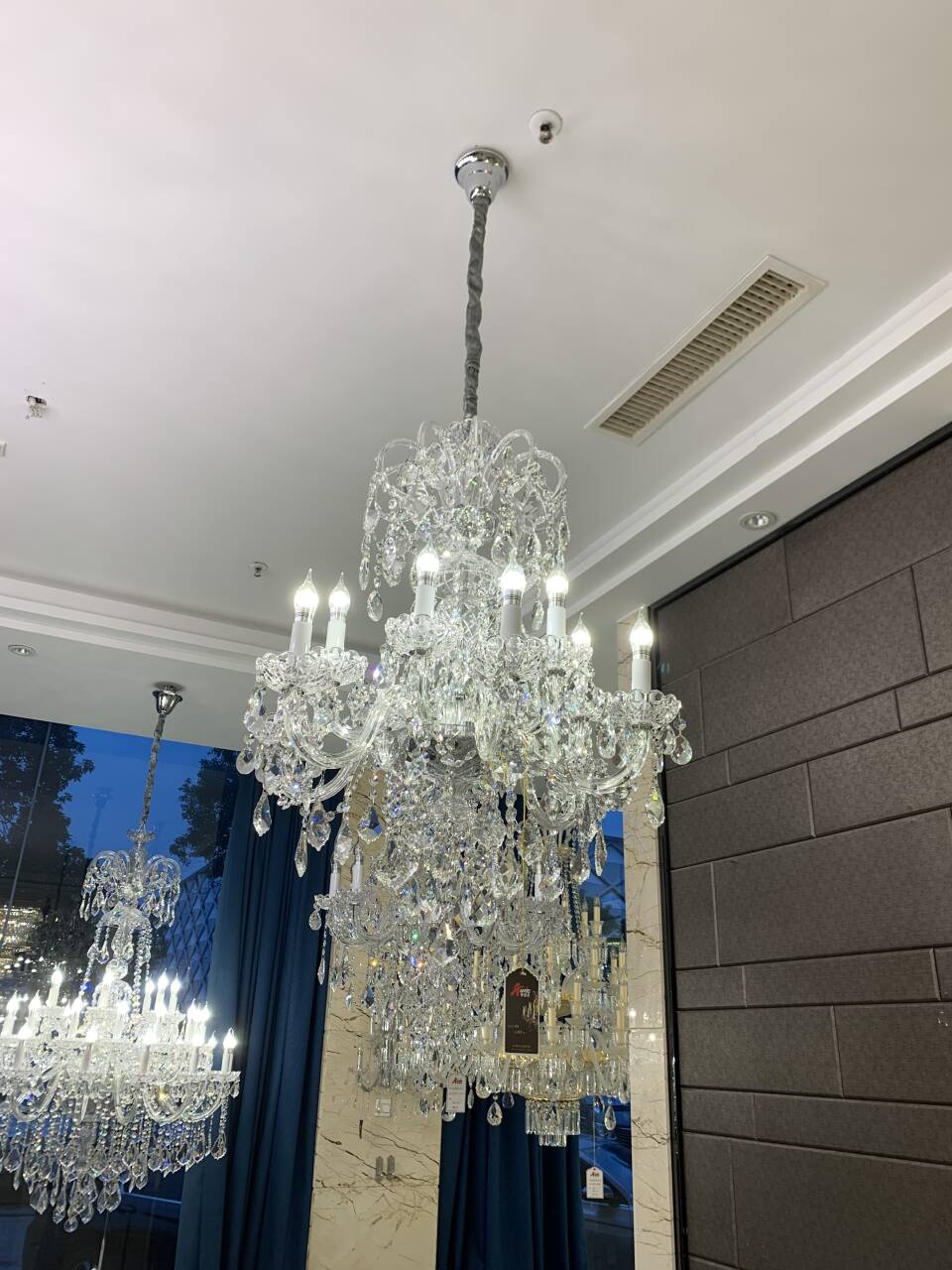 Luxury Classic Clear Crystal Chandelier for Foyer/Staircase/Entryway/Hallway-Nobipets