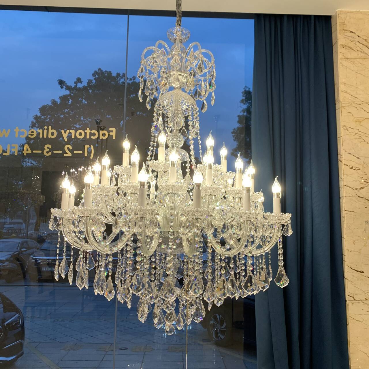 Luxury Classic Clear Crystal Chandelier for Foyer/Staircase/Entryway/Hallway-Nobipets