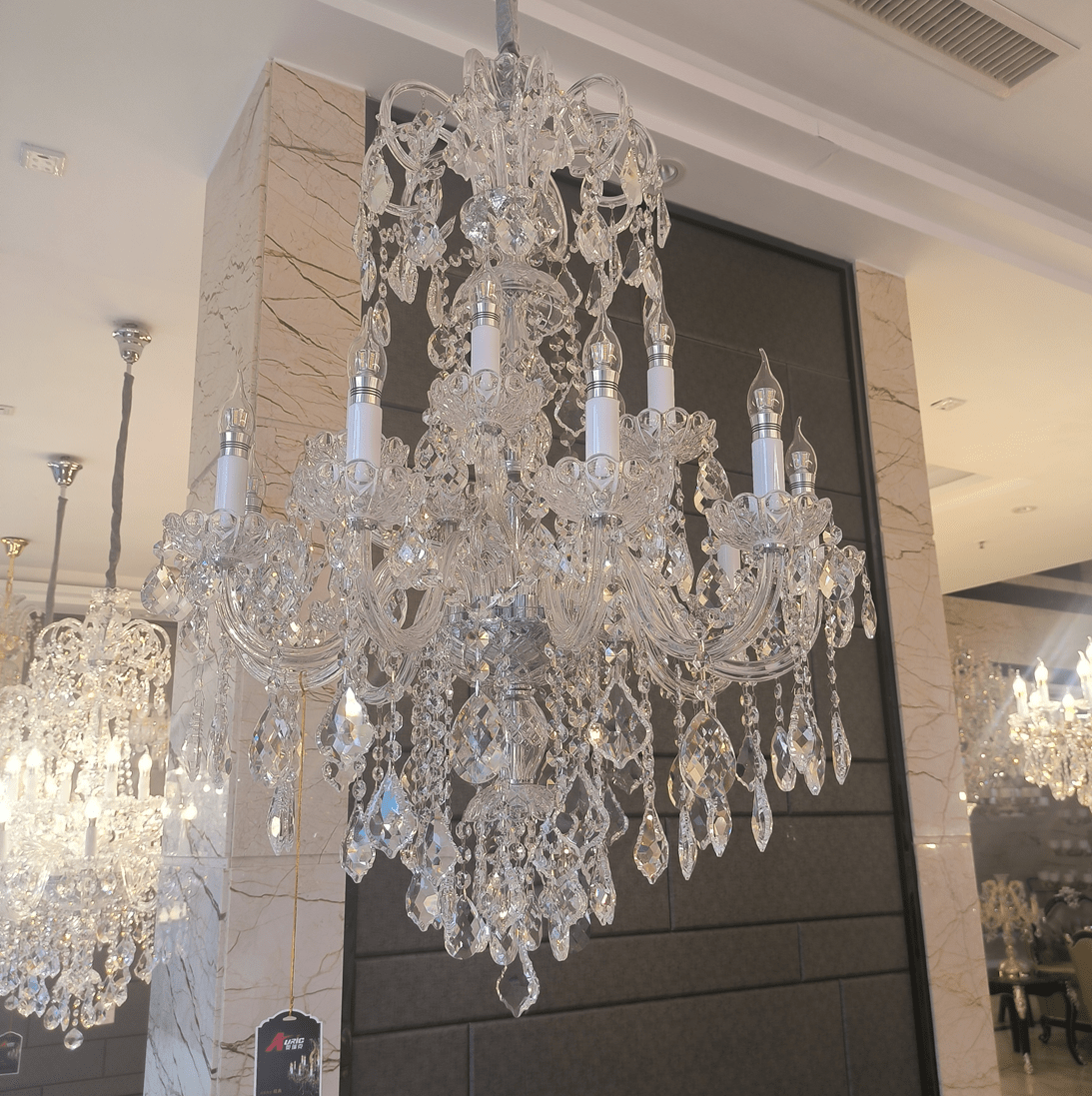 Luxury Classic Clear Crystal Chandelier for Foyer/Staircase/Entryway/Hallway-Nobipets