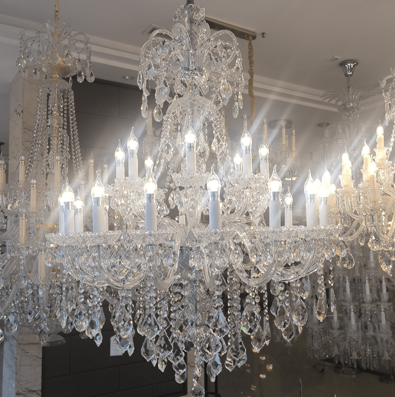 Luxury Classic Clear Crystal Chandelier for Foyer/Staircase/Entryway/Hallway-Nobipets