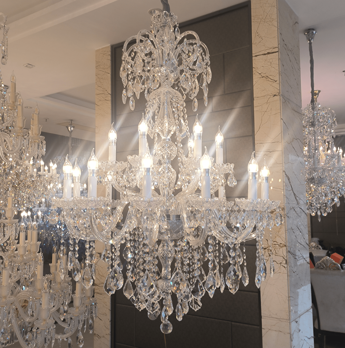Luxury Classic Clear Crystal Chandelier for Foyer/Staircase/Entryway/Hallway-Nobipets