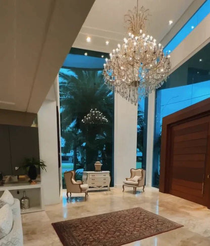 Luxury Classic Multi-layers Candle Crystal Dimmable Tiered Chandelier in Gold/Silver Finish-Nobipets