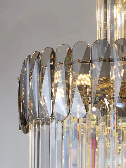 Luxury Extra Large Foyer Spiral Staircase Chandelier Long Crystal Ceiling Light Fixture For Living Room Hall Entrance-Nobipets