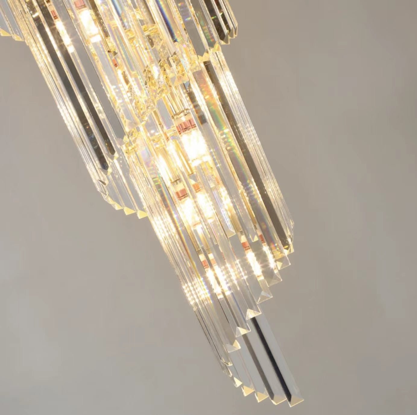 Luxury Extra Large Foyer Spiral Staircase Chandelier Long Crystal Ceiling Light Fixture For Living Room Hall Entrance-Nobipets