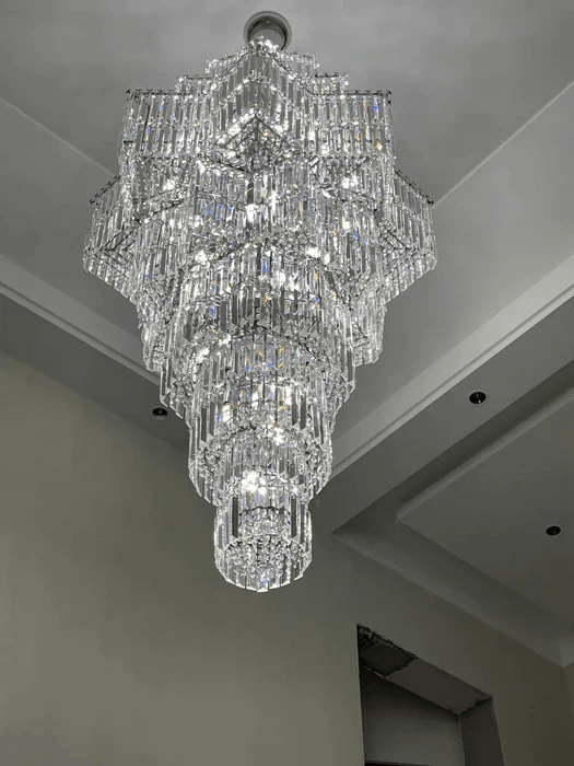 Luxury Extra Large Plaza Multi-Tier Crystal Chandelier For Hotel Hall / 2 Story Foyer / High Ceiling Living Room-Nobipets