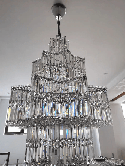 Luxury Extra Large Plaza Multi-Tier Crystal Chandelier For Hotel Hall / 2 Story Foyer / High Ceiling Living Room-Nobipets