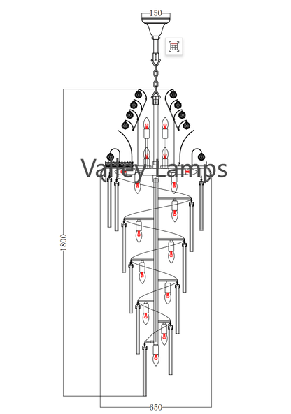 Luxury Extra Long Crystal Chandelier for Villa/Staircase/Foyer-Nobipets