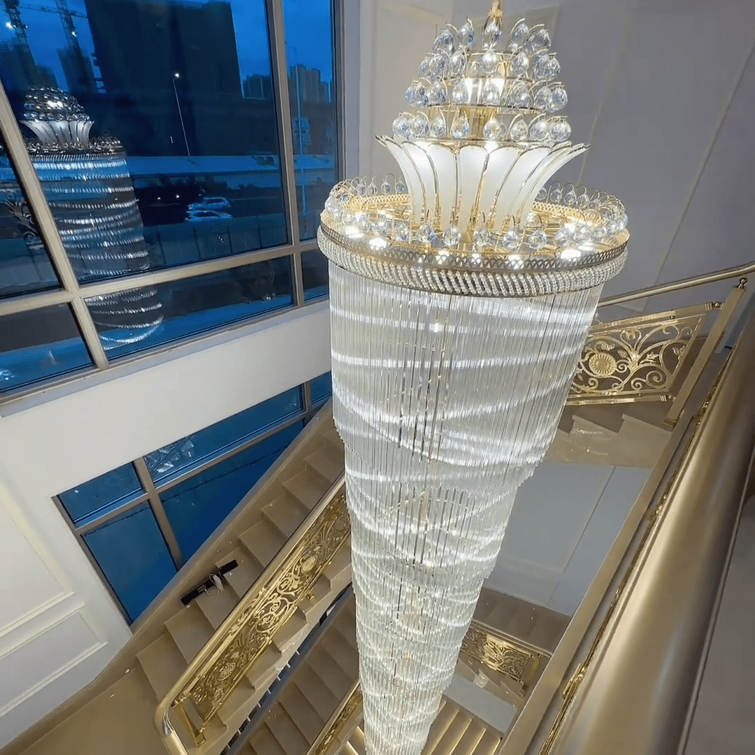 Luxury Extra Long Crystal Chandelier for Villa/Staircase/Foyer-Nobipets