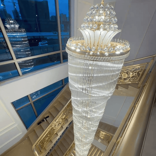 Luxury Extra Long Crystal Chandelier for Villa/Staircase/Foyer-Nobipets
