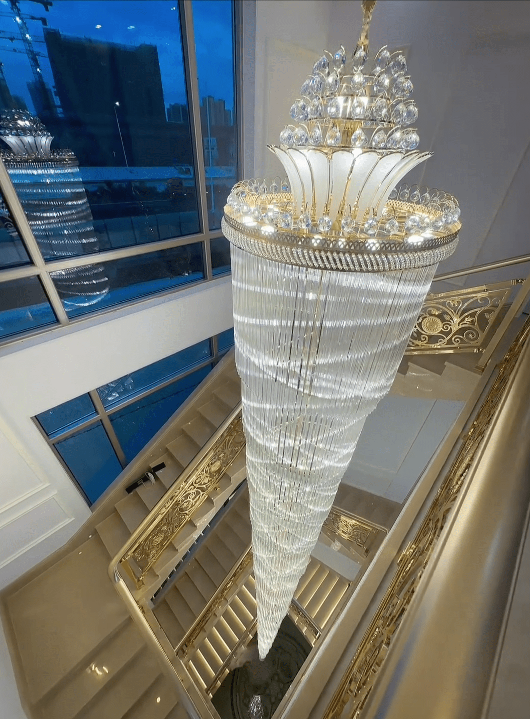Luxury Extra Long Crystal Chandelier for Villa/Staircase/Foyer-Nobipets