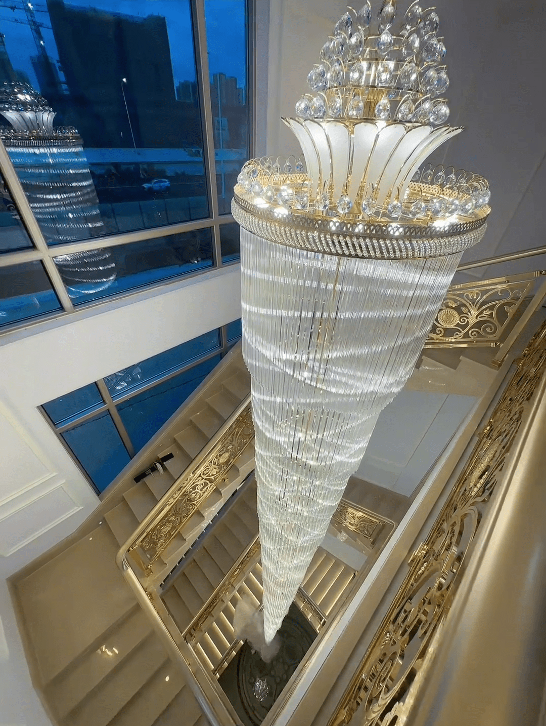 Luxury Extra Long Crystal Chandelier for Villa/Staircase/Foyer-Nobipets