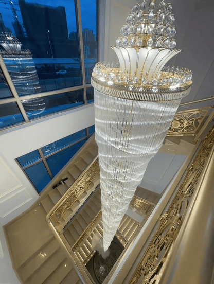 Luxury Extra Long Crystal Chandelier for Villa/Staircase/Foyer-Nobipets