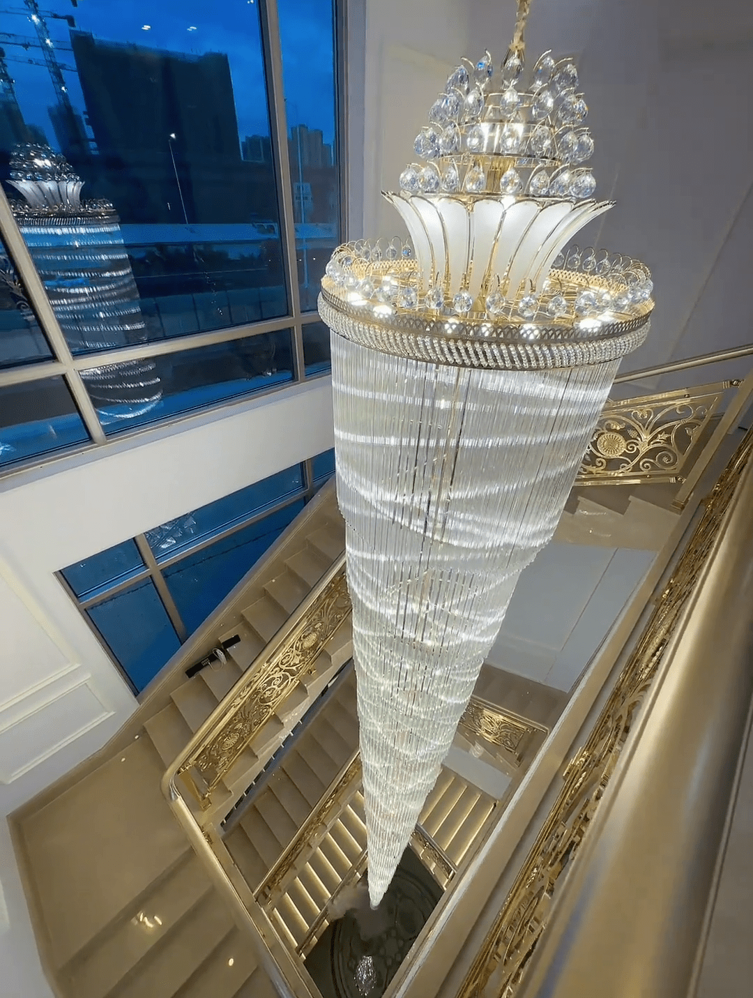 Luxury Extra Long Crystal Chandelier for Villa/Staircase/Foyer-Nobipets