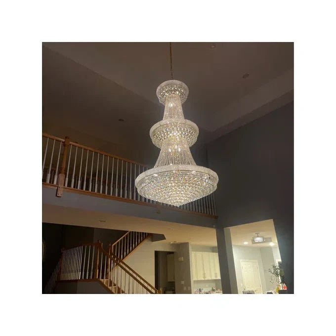 Luxury French Empire Chandelier for Villa Hall Ceiling Three-layers Crystal Light for Hotel Lobby-Nobipets