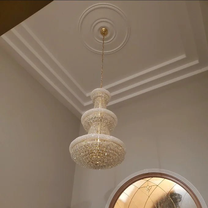 Luxury French Empire Chandelier for Villa Hall Ceiling Three-layers Crystal Light for Hotel Lobby-Nobipets