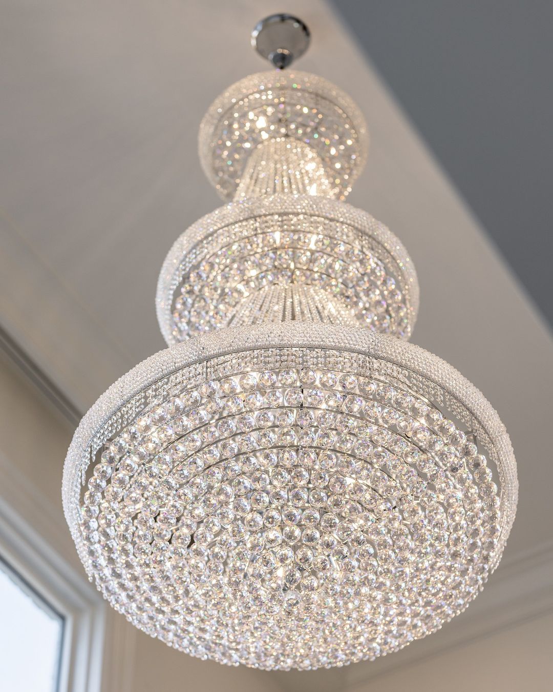 Luxury French Empire Chandelier for Villa Hall Ceiling Three-layers Crystal Light for Hotel Lobby-Nobipets