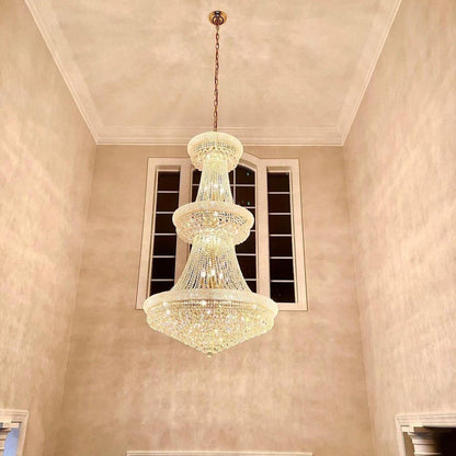 Luxury French Empire Chandelier for Villa Hall Ceiling Three-layers Crystal Light for Hotel Lobby-Nobipets