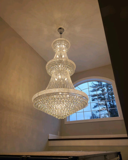 Luxury French Empire Chandelier for Villa Hall Ceiling Three-layers Crystal Light for Hotel Lobby-Nobipets