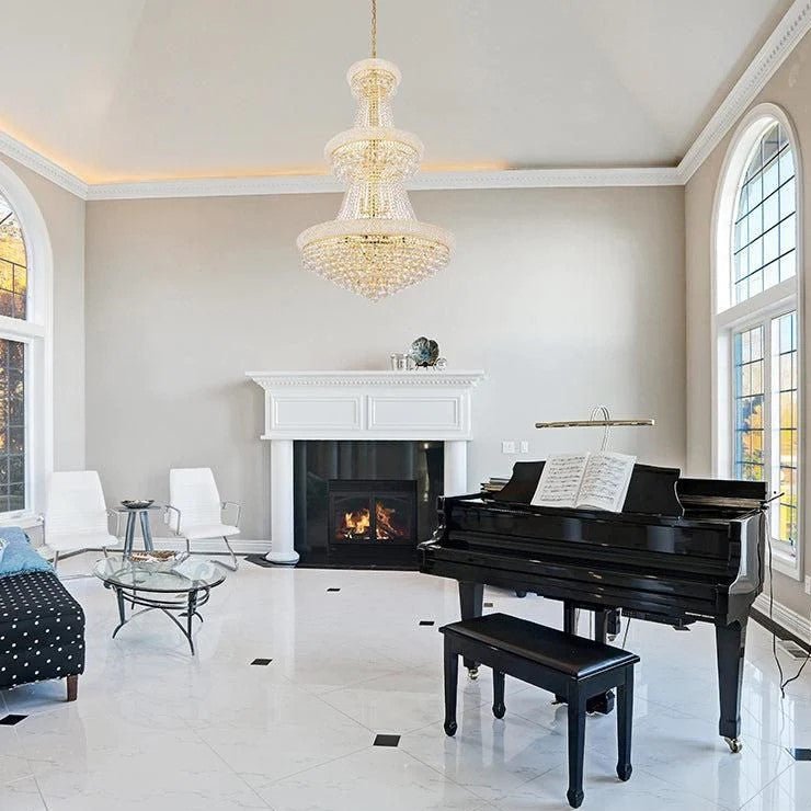Luxury French Empire Chandelier for Villa Hall Ceiling Three-layers Crystal Light for Hotel Lobby-Nobipets