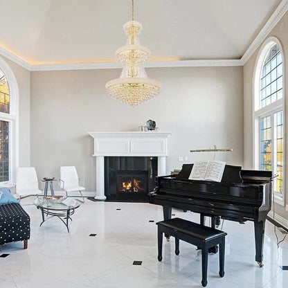 Luxury French Empire Chandelier for Villa Hall Ceiling Three-layers Crystal Light for Hotel Lobby-Nobipets
