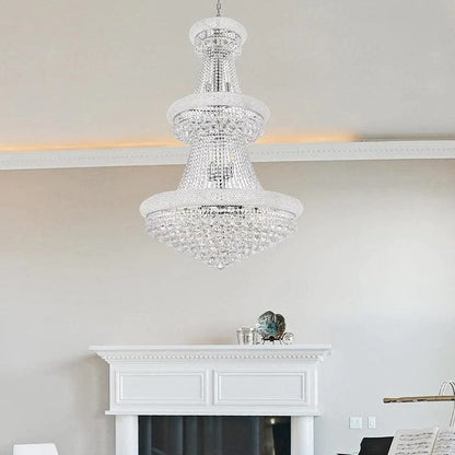 Luxury French Empire Chandelier for Villa Hall Ceiling Three-layers Crystal Light for Hotel Lobby-Nobipets