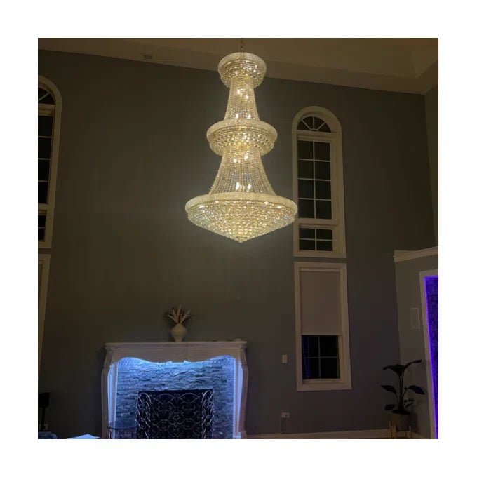 Luxury French Empire Chandelier for Villa Hall Ceiling Three-layers Crystal Light for Hotel Lobby-Nobipets