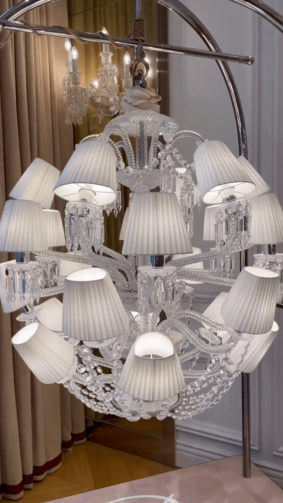 Luxury Globe Crystal Chandelier With Fabric/Crystal Glass Lampshades-Nobipets