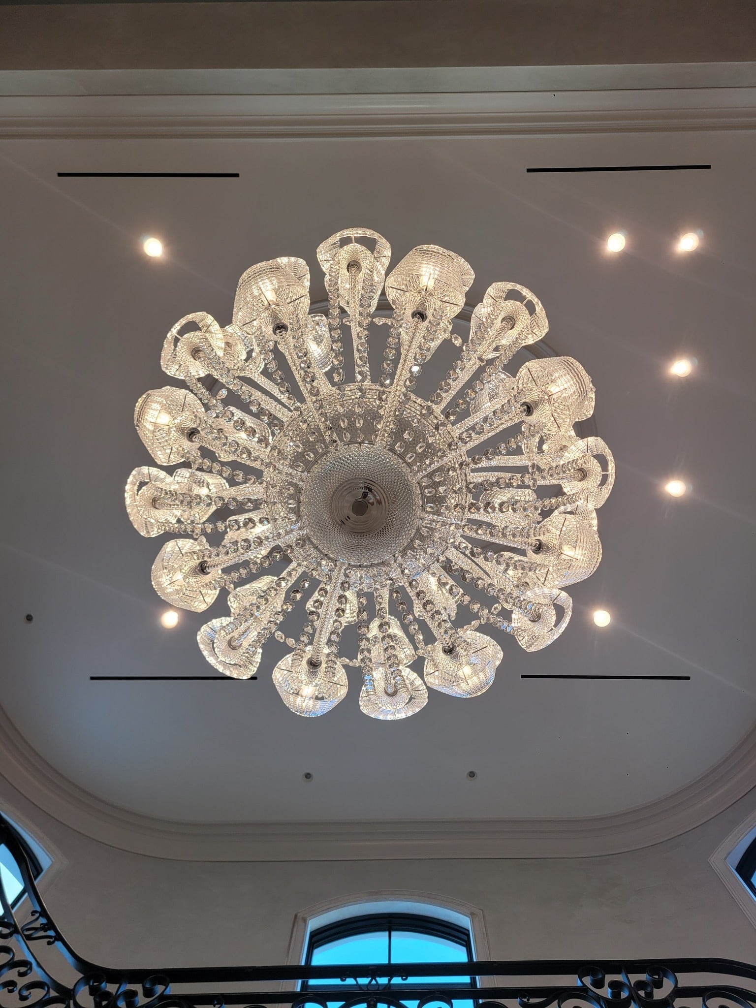 Luxury Globe Crystal Chandelier With Fabric/Crystal Glass Lampshades-Nobipets