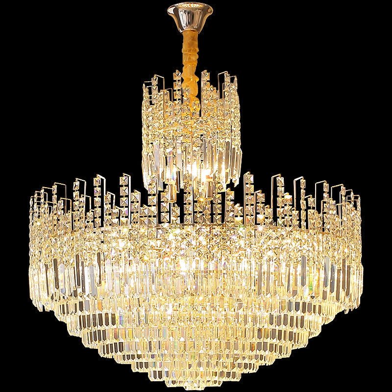 Luxury Hotel Hallway Ceiling Lighting Fixture Large Round Crystal Chandelier For Foyer Living Room Staircase-Nobipets