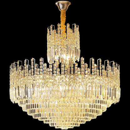 Luxury Hotel Hallway Ceiling Lighting Fixture Large Round Crystal Chandelier For Foyer Living Room Staircase-Nobipets