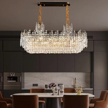 Luxury Hotel Hallway Ceiling Lighting Fixture Large Round Crystal Chandelier For Foyer Living Room Staircase-Nobipets