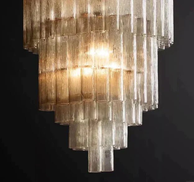 Luxury Italian Style Tubular Glass Chandelier With Chrome Finish-Nobipets