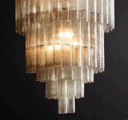 Luxury Italian Style Tubular Glass Chandelier With Chrome Finish-Nobipets