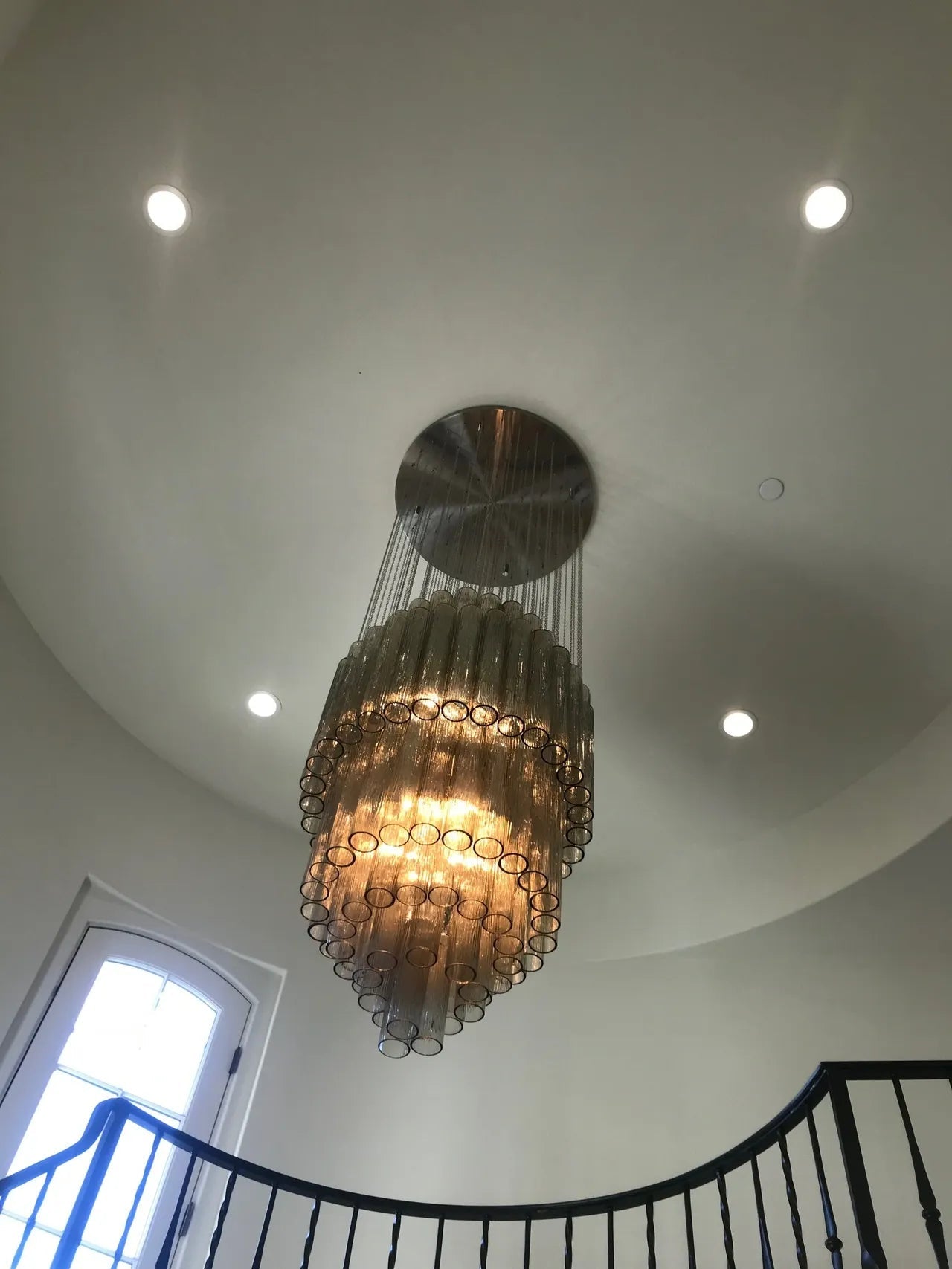 Luxury Italian Style Tubular Glass Chandelier With Chrome Finish-Nobipets