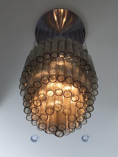 Luxury Italian Style Tubular Glass Chandelier With Chrome Finish-Nobipets
