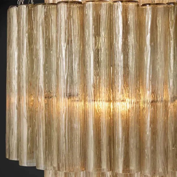 Luxury Italian Style Tubular Glass Chandelier With Chrome Finish-Nobipets