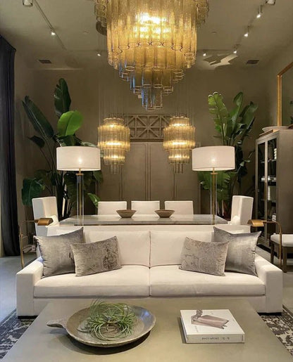 Luxury Italian Style Tubular Glass Chandelier With Chrome Finish-Nobipets
