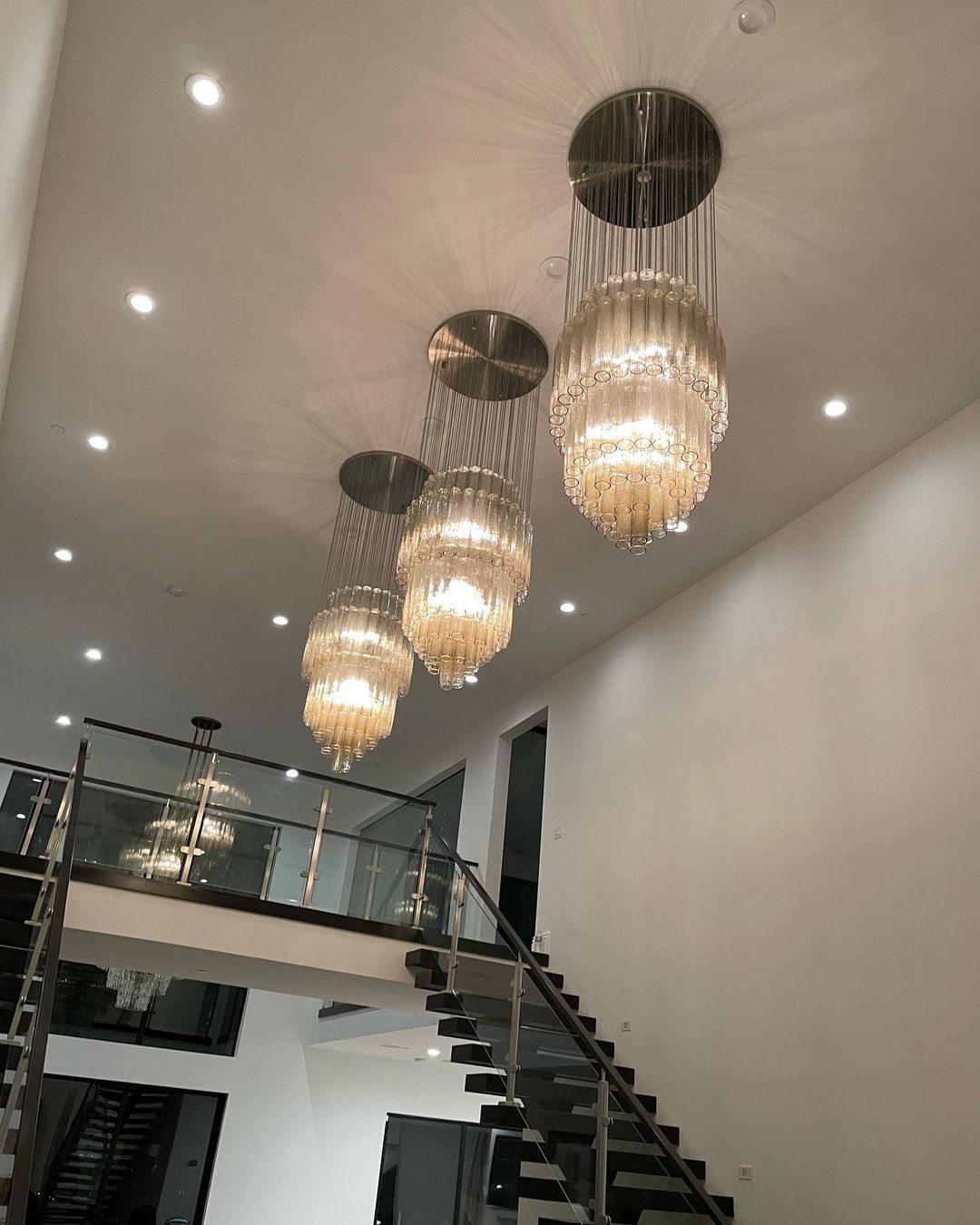 Luxury Italian Style Tubular Glass Chandelier With Chrome Finish-Nobipets