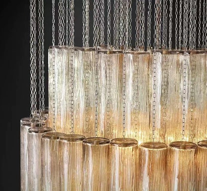 Luxury Italian Style Tubular Glass Chandelier With Chrome Finish-Nobipets