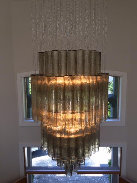 Luxury Italian Style Tubular Glass Chandelier With Chrome Finish-Nobipets
