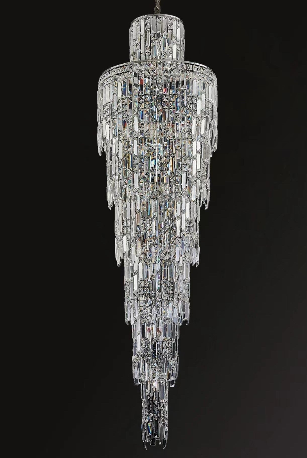 Luxury Large Crystal Chandelier For Hight Ceiling Living Room Long Staircase Light Fixture-Nobipets
