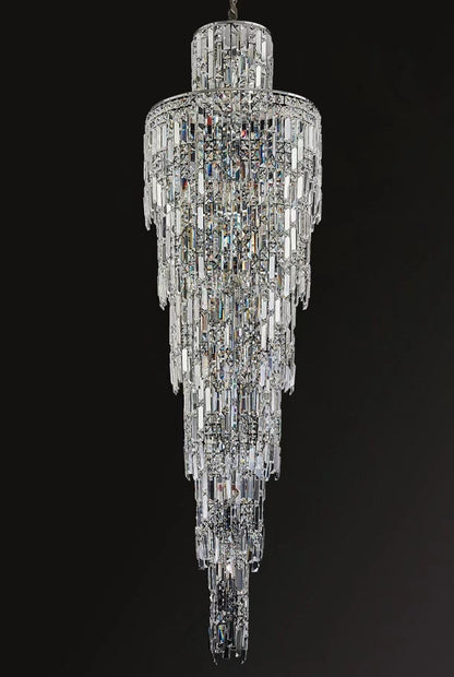 Luxury Large Crystal Chandelier For Hight Ceiling Living Room Long Staircase Light Fixture-Nobipets